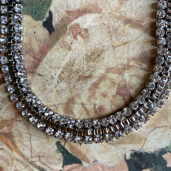 NWT Double Crystal Faux Diamond Adjustable Necklace & Earrings Bling Set - Picture 14 of 14